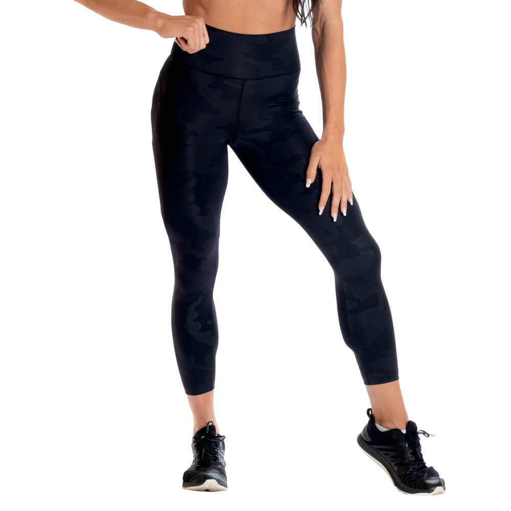 High Waist Leggings, black camo V2, large