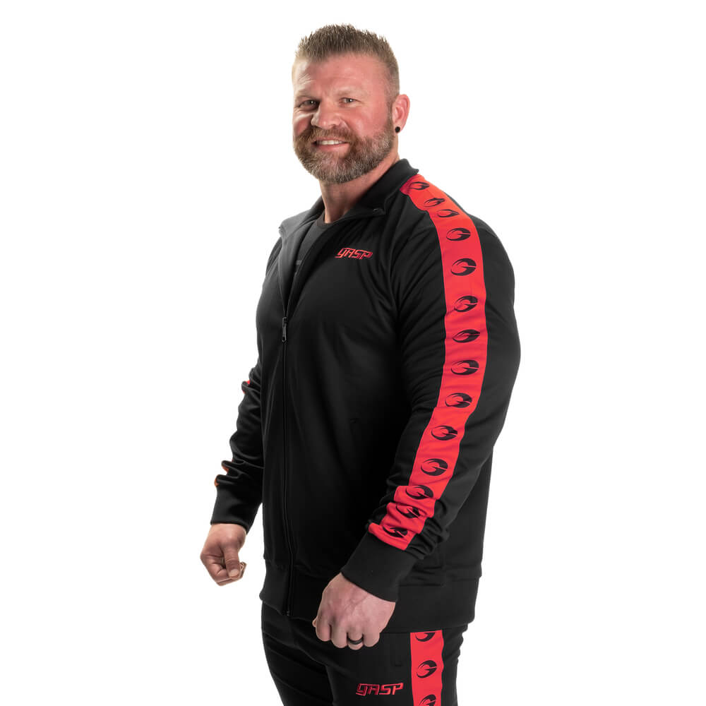 GASP Track Suit Jacket, black/red, large