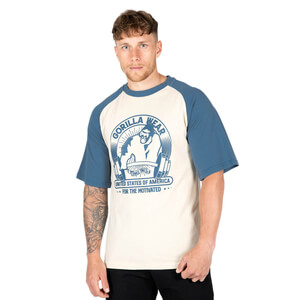 Logan Oversized T-Shirt, beige/blue, large