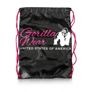 GW Drawstring Bag, black/pink, Gorilla Wear