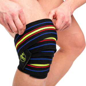 Knee Wraps black/blue-red-yellow C.P. Sports