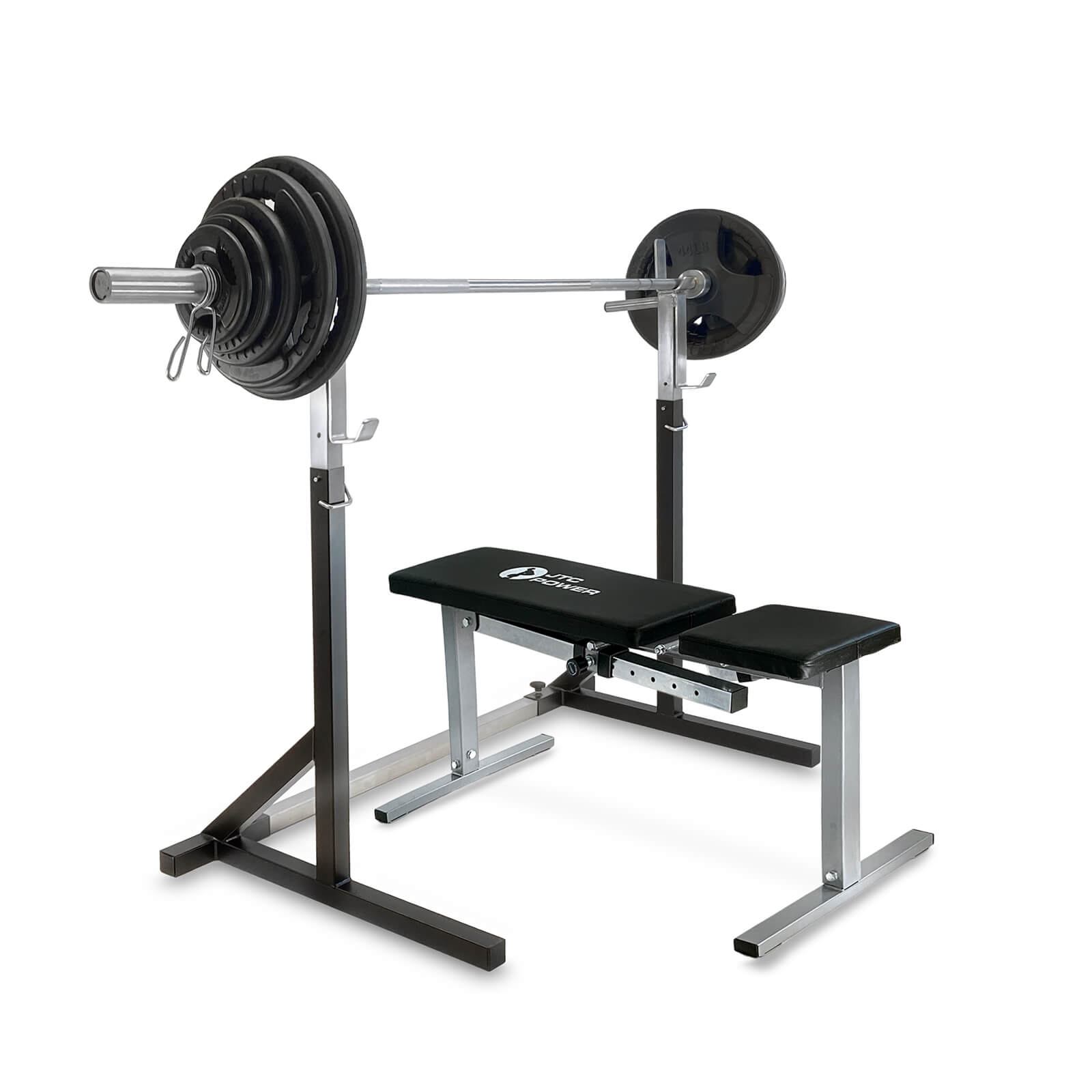 Bänk, Ställning & Tri-Grip Skivstångsset 87.5 kg, JTC Power