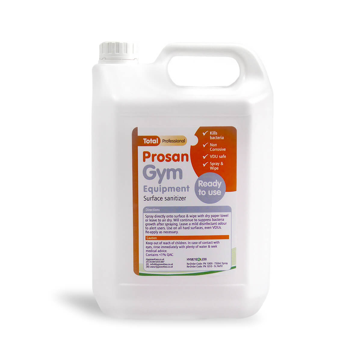 Rengöring för gym, Antibakteriell, 5 liters refill, Prosan Gym