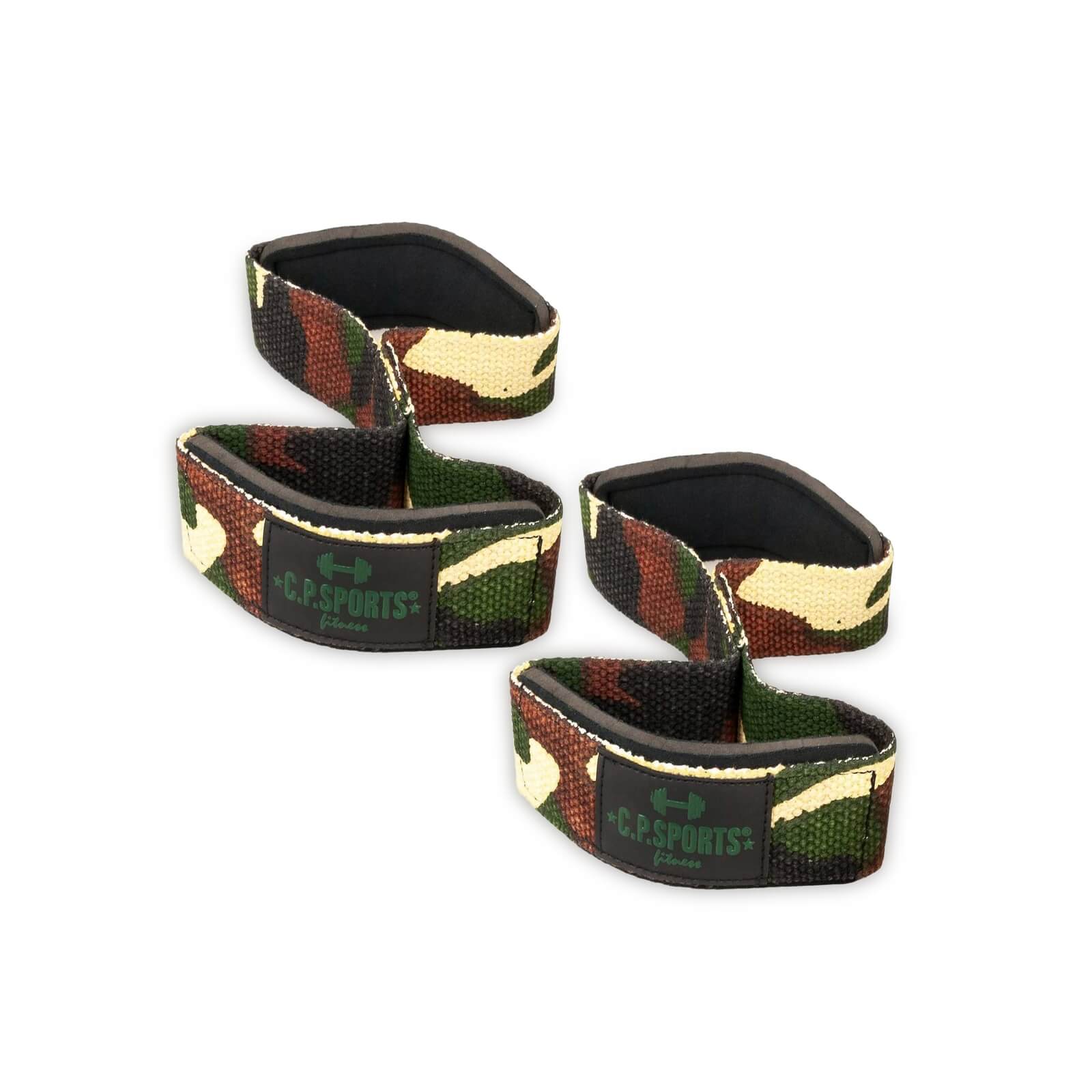 Kolla in Figure 8 Straps - Lifting Loops, green camo, C.P. Sports hos SportGymBu