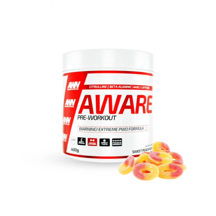 Kolla in Aware PWO, 400 g, sweet peach hos SportGymButiken.se
