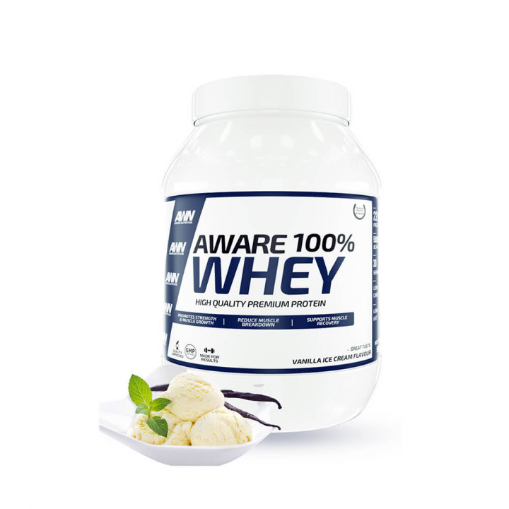 Kolla Aware Whey Protein 100 %, 900 g, Vanilla Ice Cream hos SportGymButiken.se