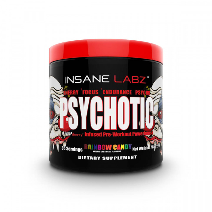 Kolla Psychotic Pre-Workout, 259 g, Rainbow Candy hos SportGymButiken.se