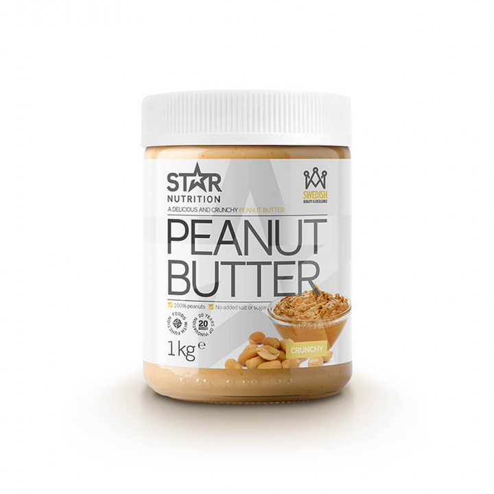 Kolla Peanut Butter, 1 kg, Crunchy hos SportGymButiken.se