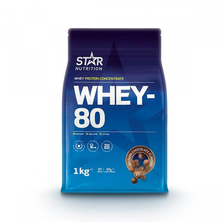 Whey-80, 1 kg, Belgian Chocolate i gruppen Kosttillskott / Proteinpulver / Vassle hos Sportgymbutiken.se (FM-SN585BCE)