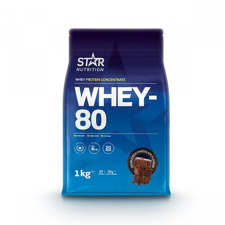 Whey-80, 1 kg, Double Rich Chocolate i gruppen Kosttillskott / Proteinpulver / Vassle hos Sportgymbutiken.se (FM-SN585DRC)