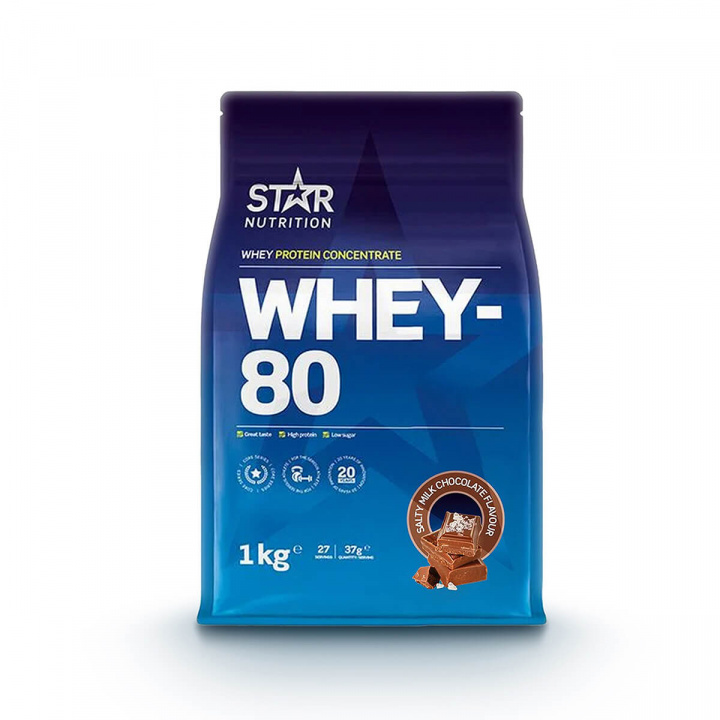 Kolla in Whey-80, 1 kg, Salty Milk Chocolate hos SportGymButiken.se