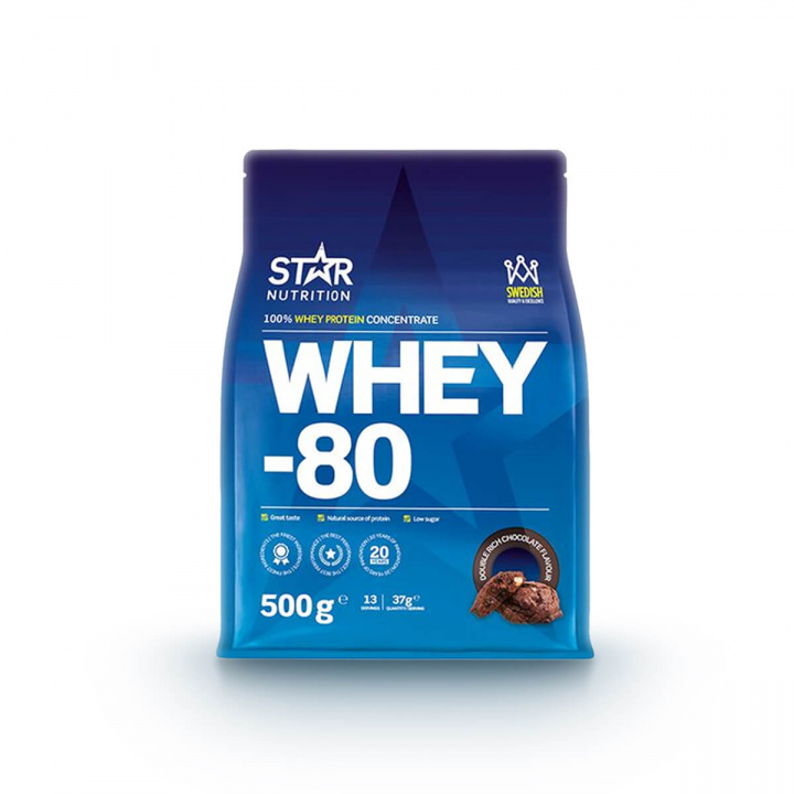 Kolla in Whey-80, 500 g, Double Rich Chocolate hos SportGymButiken.se