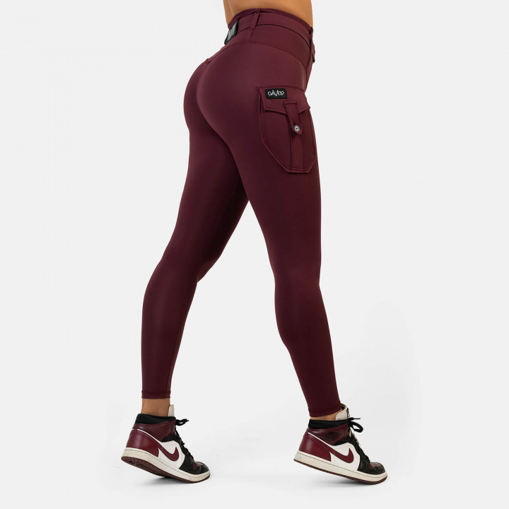 Cargo Tights, burgundy red, Gavelo i gruppen Damkläder / Byxor & Tights / Träningstights hos Sportgymbutiken.se (GO-PNT-982r)