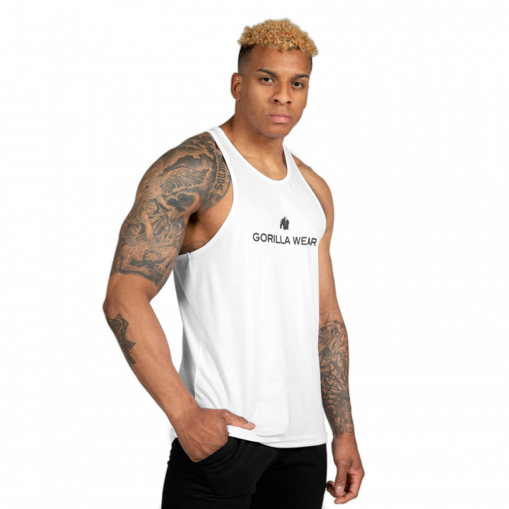 Carter Stretch Tank Top, white, Gorilla Wear i gruppen Herrkläder / Överdelar / Linnen hos Sportgymbutiken.se (GW-90130-100r)