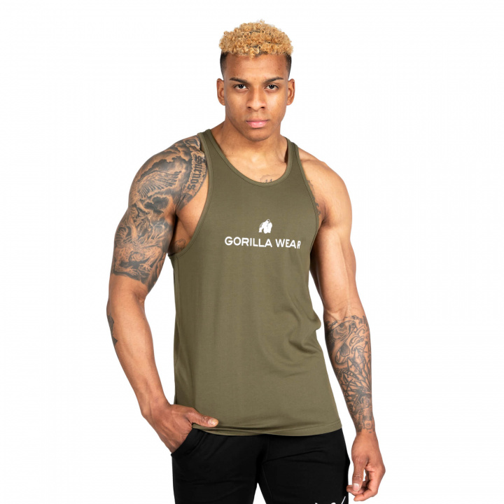 Carter Stretch Tank Top, army green, Gorilla Wear i gruppen Herrkläder / Överdelar / Linnen hos Sportgymbutiken.se (GW-90130-400r)