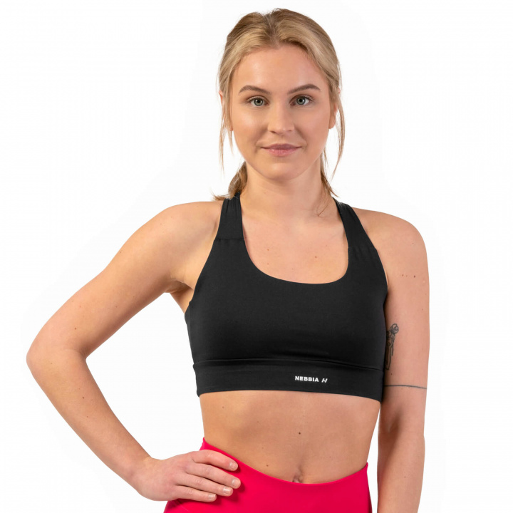 Active Sports Bra (Medium Impact), black, Nebbia i gruppen Damkläder / Underkläder / Sport-BH hos Sportgymbutiken.se (GWN-413-01r)